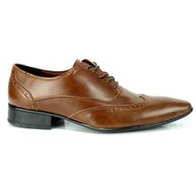 Tan Brown Lace Up Pointed Tip Brogue Formal Shoes For Men