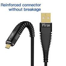 PTron Gravita 2A Usb To Micro Usb Cable Gold Plated Charging Cable For All Android Smartphones Black