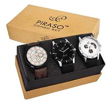 PIRASO Pack of 3 P3-11 Multicolour Analog Watch for Men