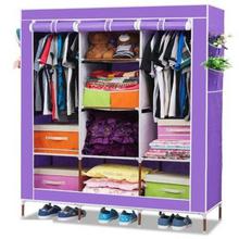 Portable Foldable Fabric Wardrobe Closet Storage Organizer For Clothes Rack (Color May Vary)