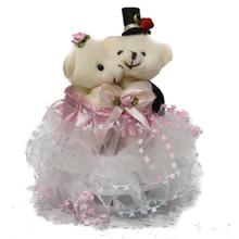 Pink/White Couple Teddy Bear Showpiece