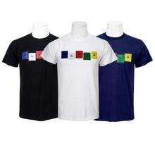 Pack Of 3 Round Neck 100% Cotton T-Shirt For Men-Black/White/Blue