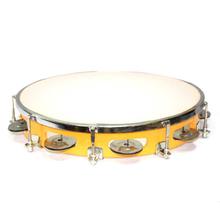 Tambourine With PVC Skin- Orange/White