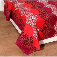 Homefab India Dreams 140 TC Polycotton Double Bedsheet with 2 Pillow Covers - Modern, Maroon