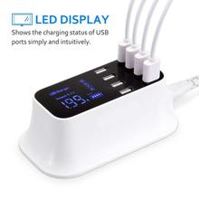 Romaa 8 Ports USB Charger Smart LED Display Screen Travel Adapter for Smartphones / tablet