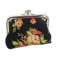 FashionieStore Womens  Retro Vintage Flower Small Wallet Card Holder Coin Purse  Bag