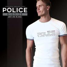 Police B349 Big Size Round Neck T-shirt For Men- White