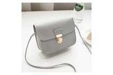 Metal Buckle Messenger Bag For Women--Grey(41001279)