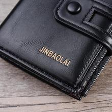 Tri-bifold Wallet Purse PU Leather Men's Wallet Hasp