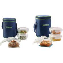 Borosil Glass Lunch Box Set of 3, 320 ml,Microwave Safe