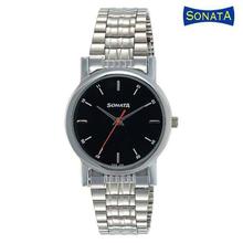 Sonata Black Dial Analog Watch for Men - 7987SM04