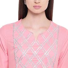 Khushal K Women's Cotton Kurta With Palazzo Set (Light Pink)