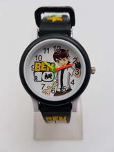 Ben10 Rubber Strap Analog Watch with Sticker Book For Kids - Black