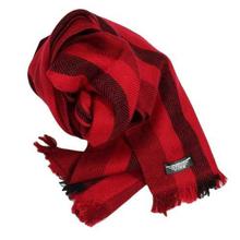 Red Striped 100% Cashmere Shawl For Women