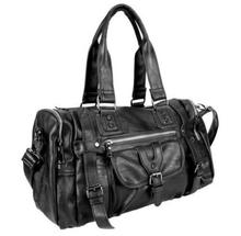 Black Faux PU Leather Bag
