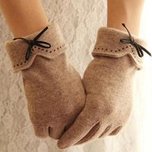 Fashion Elegant Female Wool Touch Screen Gloves Winter Women