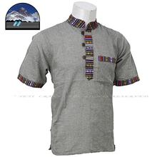 Grey Half Sleeve Bhutani Kurta Shirt For Men