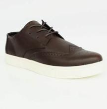 Dark Brown Lace-up Casual Shoes For Men -391