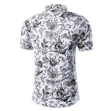 2018 new Hawaiian men's casual short-sleeved shirt