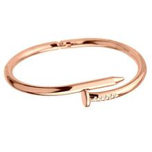 Nail Cuff Bangles Copper Bracelets for Women Gold Pulsera Jewelry Stainless Steel Screw Bracelet Pulseiras Femininas