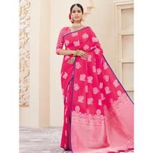 Stylee Lifestyle Magenta Banarasi Silk Jacquard Saree - 2070