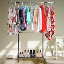 Single Pole Clothes Garment Drying Hanging Rack Hangers With Shoe Rack