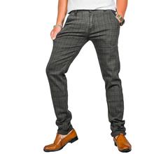 Virjeans Stretchable Cotton Check Chinos Pant for Men (VJC 713) Grey