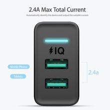 FLOVEME Dual USB Charger 5V 2.4A Fast Charging Wall