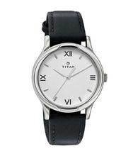 Titan 1580SL01 Black Strap White Dial Watch For Men