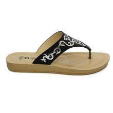 aeroblu Black/Silver V-Strap Sandals For Women  - PR10