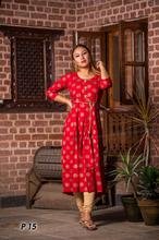 Maroon Foil Printed Gown Designed Rayon Kurti For Women