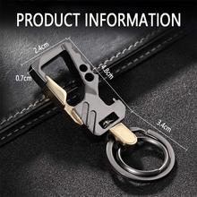 Alloy Metal Bottle Opener Design Car Key High-end Chain Keychain with Two Key Ring Dark Grey