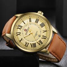 NAVIFORCE NF9126 Genuine Leather Quartz Movement Date Function Analog Wrist Watch For Men – NF9126
