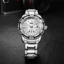 NaviForce NF9117 Luxury Stainless Steel Sport Watch For Men- Silver