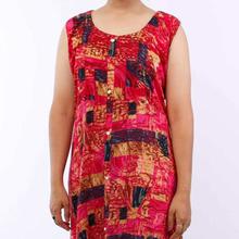 Pink Abstract Printed Sleeveless Kurta For Women