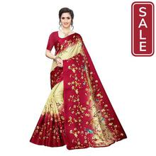 SALE-Anni Designer Women's Khadi Silk Printed Saree With