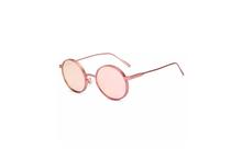 Rose Gold Retro Steampunk Style Round Sunglasses For Women