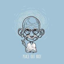 The Souled Store Gandhi: Peace Out Bro! Peace Printed Light Blue