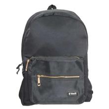 Black Solid Casual Backpack For Men