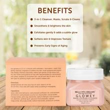 Bella Vita Organic Glowey Face Pack, Scrub & Face Wash 3-in-1 for Glowing Skin & Radiance - 100 gm
