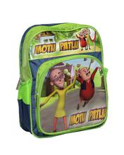 Green/Blue Motu Patlu School Backpack For Boys