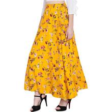 Women's Polyester Yellow Skirt