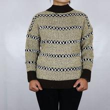 Woolen Cross Knitted Stripes Tshirt