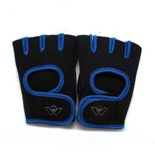 Blue Tear Strap Half Gloves for Men
