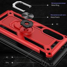 Lokezeep Redmi Note 7 Pro Back Cover case with 360 Degree Metal Rotating Ring Holder Kickstand Fit Magnetic Car Mount for Xiaomi Redmi Note 7 Pro (2019) (Red)