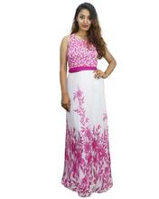 Pink Printed Maxi Dress For Women