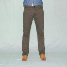 Brown Strectchable Cotton Chinos For Men