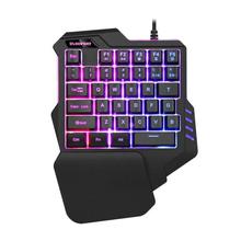 G92 Wired One-handed Keyboard Colorful RGB Backlight-Mechanical Gaming Waterproof Keyboard for Mobile Computer Game