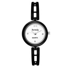 Howdy Analogue Black Dial Women's Watch (White Black)