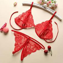 SALE- ZZSYKD Ultrathin Sexy Lace Bra Set Women Push Up Transparent